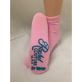 Pink Adult XL Ankle Length Comfort Slipper Socks